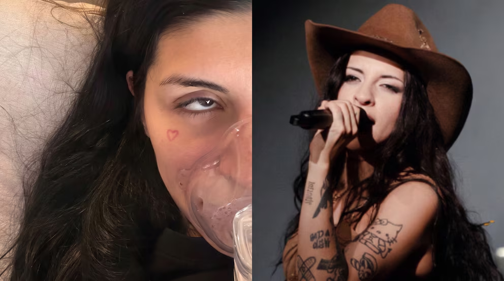 Cazzu reaparece con máscara de oxígeno en medio de su disputa con Christian Nodal