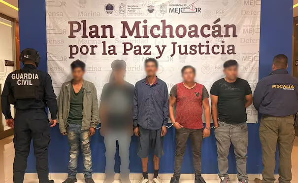 Detienen en Michoacán a cinco presuntos integrantes de «La Venada»; entre los detenidos está «La Goma», objetivo prioritario