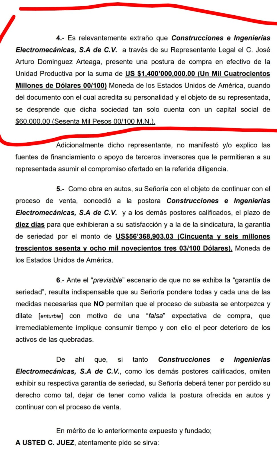 Exhibe Caterpillar Crédito poca solvencia de CIESA