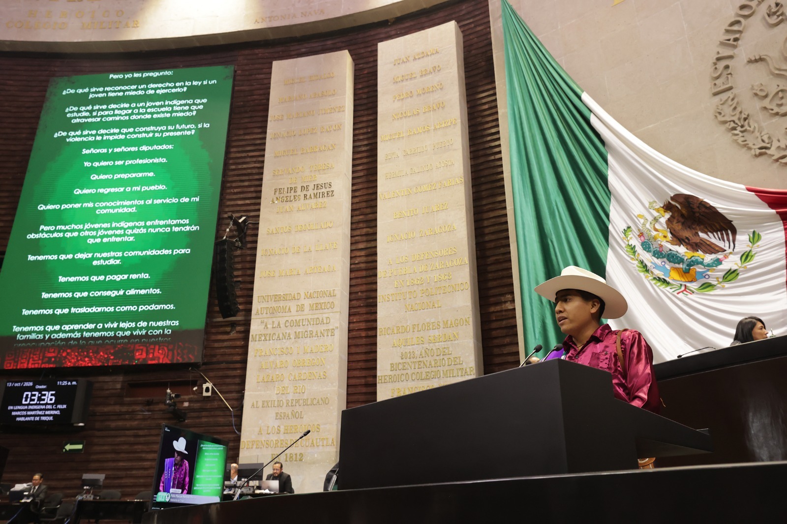 Hablante de lengua triqui pide a la Cámara de Diputados apoyo para mesa de paz, justicia, seguridad, reconciliación y desarrollo en esa región