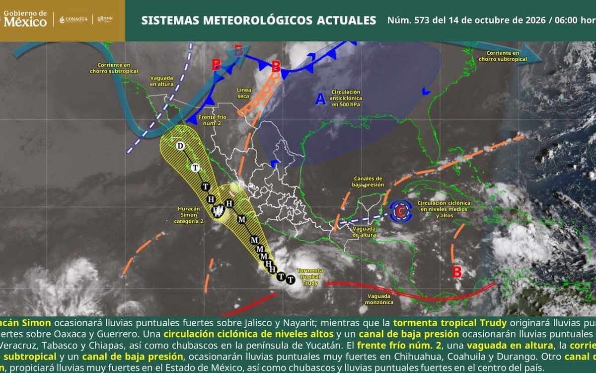 LLUVIAS MUY FUERTES, RACHAS DE VIENTO Y POSIBLE FORMACIÓN DE TORBELLINOS SE PREVÉN EN COAHUILA