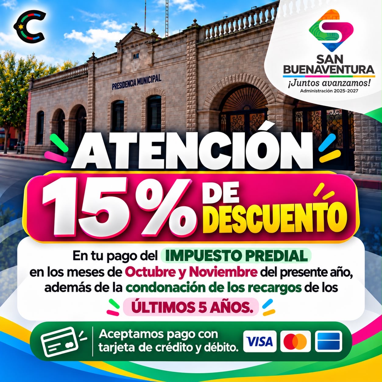 Vigente descuento de predial en San Buena