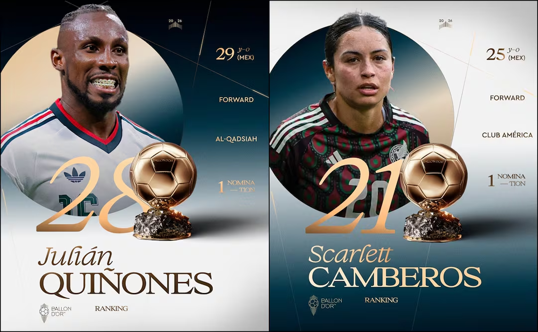 Julián Quiñones y Scarlett Camberos hacen historia en el Balón de Oro; los mexicanos brillan en la gala