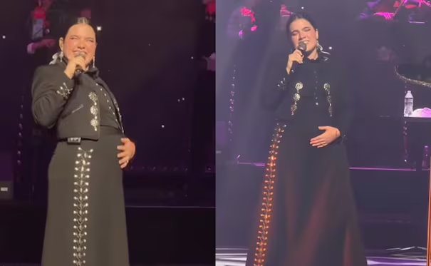 Camila Fernández, hija de Alejandro Fernández, anuncia que será mamá; lo revela en pleno concierto