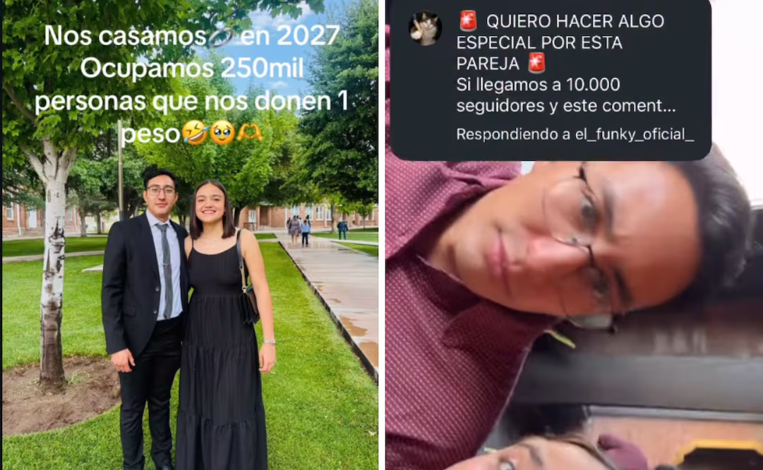 Pareja pide un peso a 250 mil personas para realizar su boda; internautas se suman con donaciones y patrocinadores