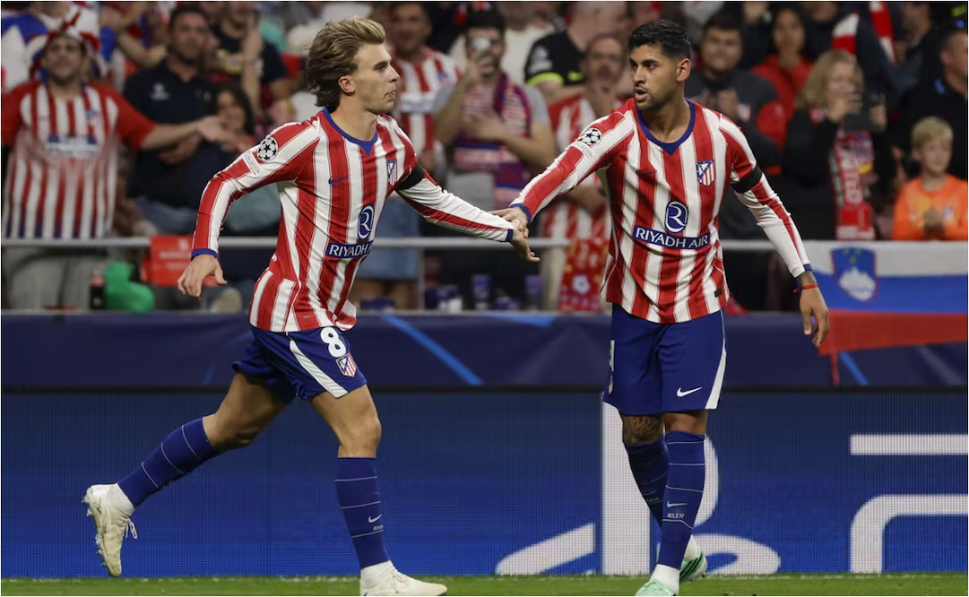 Atlético de Madrid vence al Manchester United en Champions League; sólida victoria colchonera