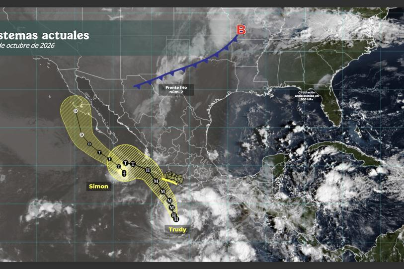 «Simón» y «Trudy» bordearán costas mexicanas; se descarta que puedan tocar tierra